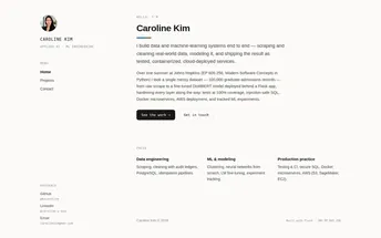 Personal Portfolio Website — Home